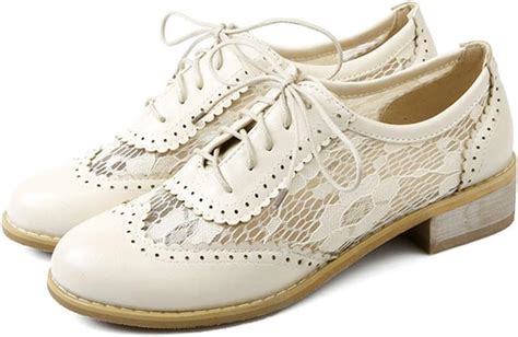 Zapatos Oxford de Encaje para Mujer Estilo clásico con Cordones