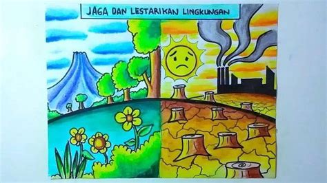 Poster Lingkungan Poster Lukisan Mudah Ilustrasi Bumi