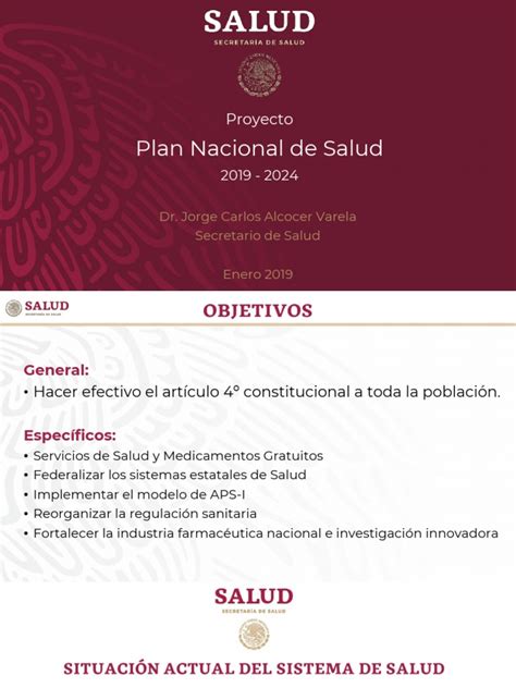 Proyecto Plan Nacional De Salud 2019 2024 Pdf Gobierno Esfera