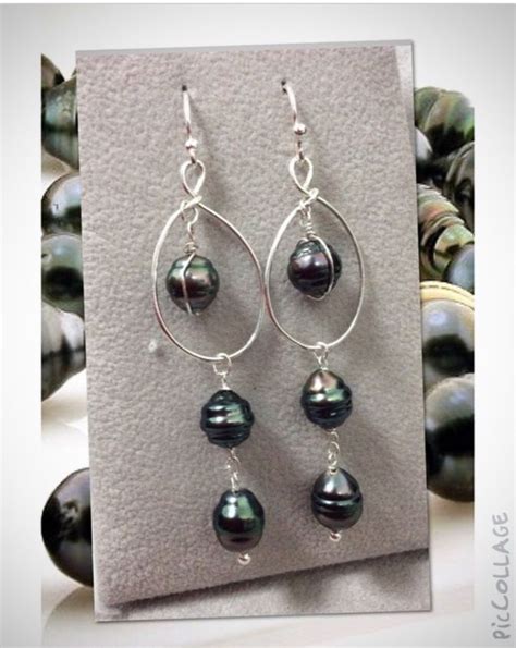 Chandelier Earring Tahitian Pearl Natural Pearl Natural Color Mm