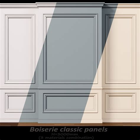 3D Model Wall Molding 9 Boiserie Classic Panels VR AR Low Poly