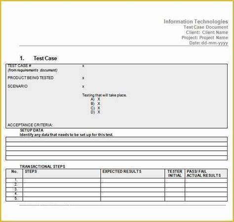 Test Case Template Excel Free Download Of 10 Useful Test Case Templates ...