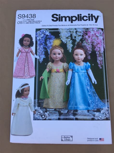 Simplicity 9438 American Girl 18 Doll Clothes Pattern New Release Ff Etsy