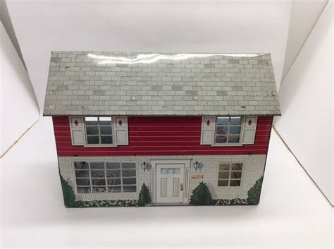 Vintage Marx 1950s Tin Lithograph 2 Story Colonial Dollhouse 1785314494