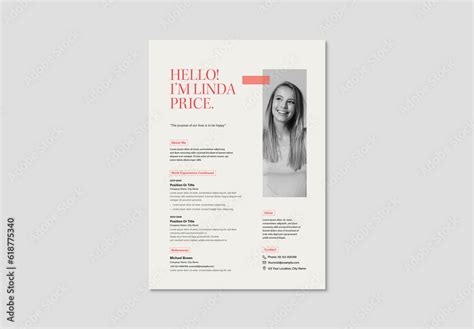 stylish resume template stock template adobe stock