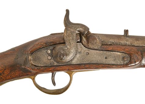 A Full Stocked Percussion Musket Early 19th C And Later With Brass