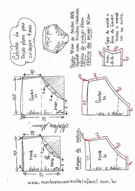 Calcinha Para Tecido Plano DIY Marlene Mukai Molde Infantil