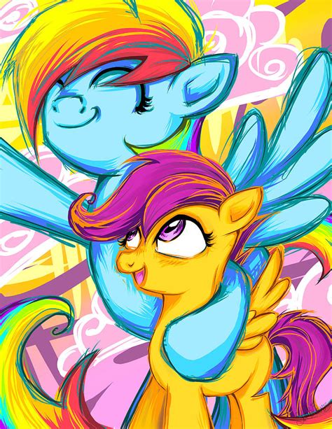 Scootaloo And Rainbow Dash