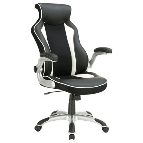 Adjustable Height Office Chair Black and Silver