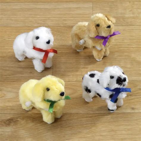 Full Set of 4: Wind-up Plush Puppies | Bits and Pieces Guide