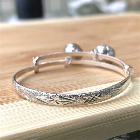 Sterling Silver Baby Bangle Bracelet Baby Anklet With Bells Etsy