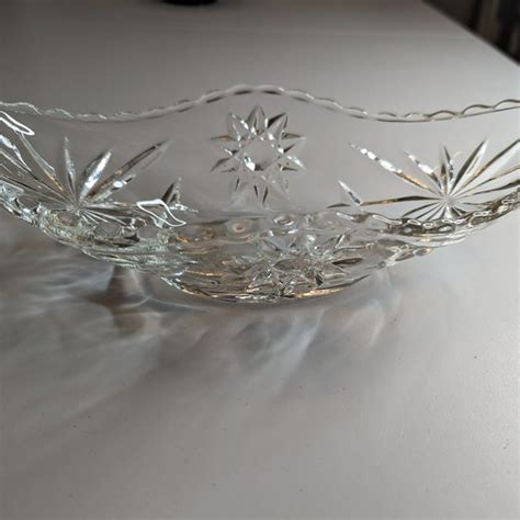 Dining Vintage Anchor Hocking Starburst Cut Glass Bowl Poshmark