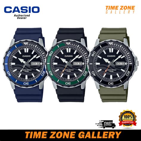 Casio General Mtd Av Black Resin Band Men Watch Mtd Avdf