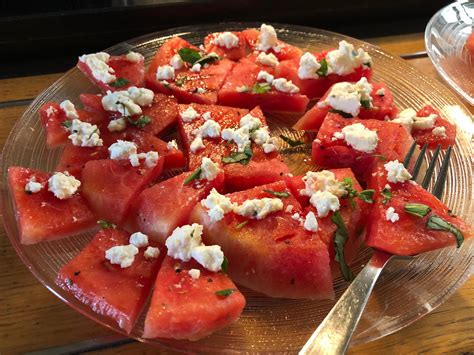 Gegrillte Wassermelone Mit Feta La Gourmerina Sommerliche Vorspeise