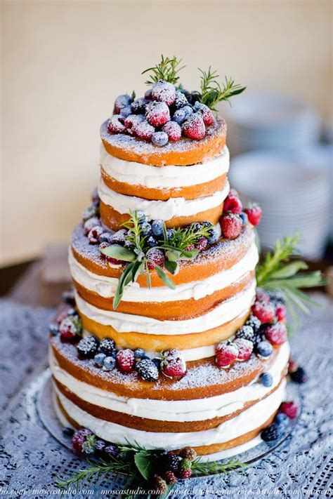 Naked Wedding Cake With Berries For That Special Day Pinterest