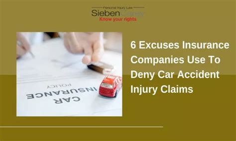 Ppt 6 Excuses Insurance Companies Use To Deny Car Accident Injury