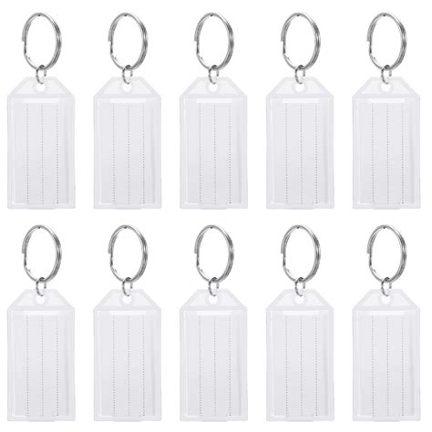 Plastic Key Tag Pack Key Identifiers With Split Ring Labels Window