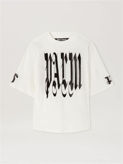 Gothic Logo Over T Shirt White In White Palm Angels® Official