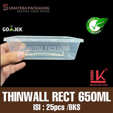 Jual KOTAK MAKAN THINWALL RECTANGLE 650ML KOTAK MAKAN PLASTIK