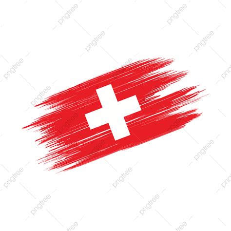 Bandera De Suiza Pincel Transparente De Acuarela Pintada PNG Suiza