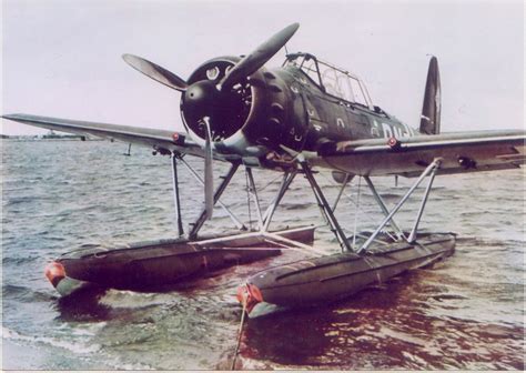 Color photo showing the front profile view of a Arado Ar 196 moored ...