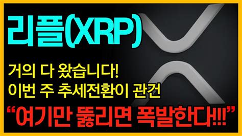 리플 거의 다 왔죠 이제 여기만 돌파하면 대상승 시작입니다 매수기회 절대 놓치지 마세요 리플코인 리플전망 리플호재