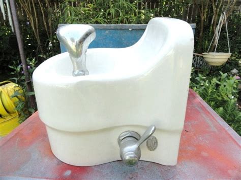 Vintage Salvaged Water Fountain Architectural White Porcelain