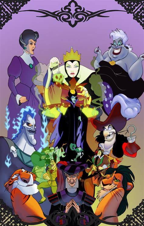 Disney Villians Artist Unknown Phone Wallpaper Background Lock