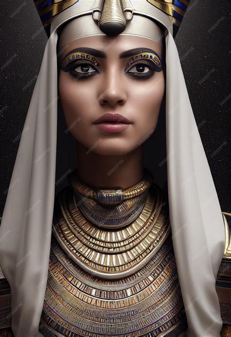 Premium Photo Portrait Of A Beautiful Egyptian Priestess With Makeup