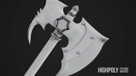 3D Model Fantasy Battle Axe - TurboSquid 2029274