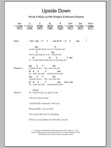 Upside Down by Diana Ross - Guitar Chords/Lyrics - Guitar Instructor