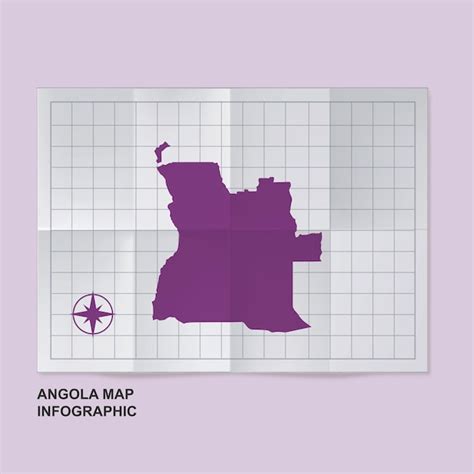 Premium Vector Angola Map Country In Folded Grid Paper