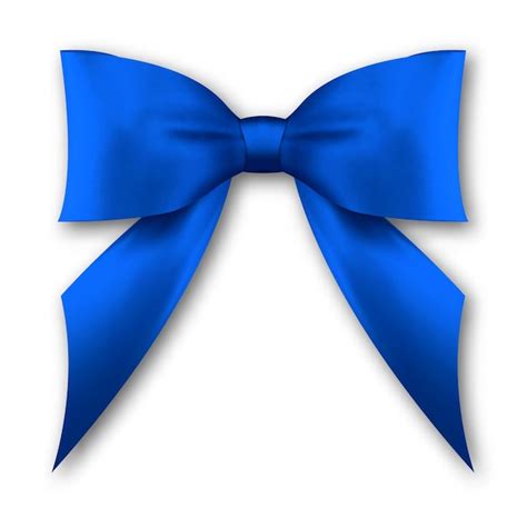 Premium Vector Realistic Blue Bow Isolated On White Background