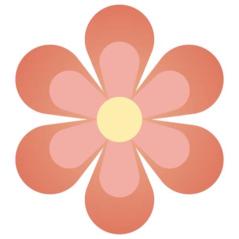 70s Retro Flower Png File