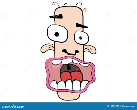 Crazy cartoon face stock vector. Illustration of comic - 15329245