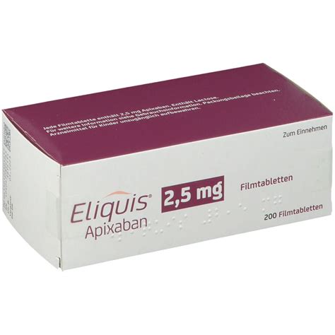 ELIQUIS Apixaban 2 5 Mg 200 St Mit Dem E Rezept Kaufen Shop Apotheke