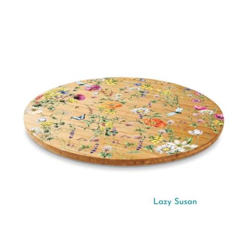 Bamboo Lazy Susan Turntable Wildflowers Epicure Homewares