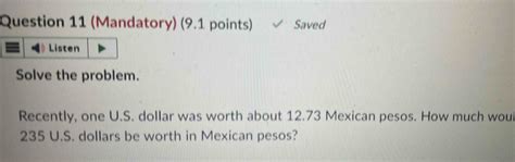 Solved Question Mandatory Points Saved Solve The Problem