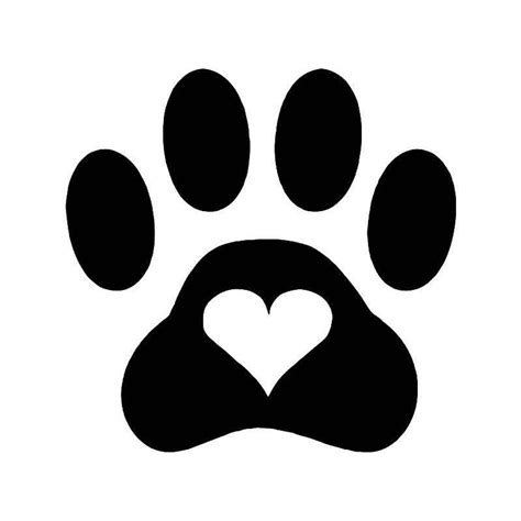 Love Dog Paw Print Vinyl Sticker