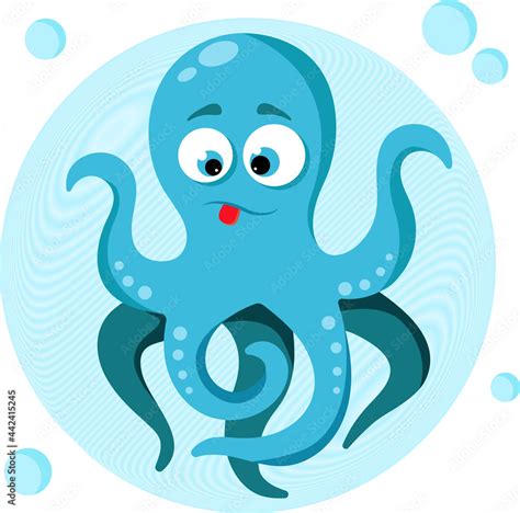 blue octopus cartoon character Stock Vector | Adobe Stock