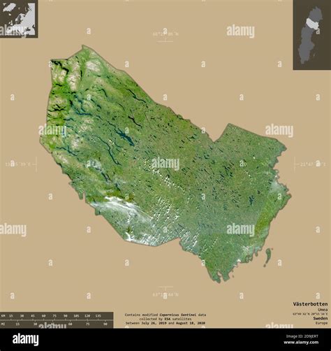 Vasterbotten County Of Sweden Sentinel 2 Satellite Imagery Shape