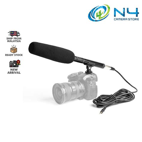 Microphone⌵ Aluminium Alloy Condenser Shotgun Microphone Camera Mic Super Cardio Pattern With