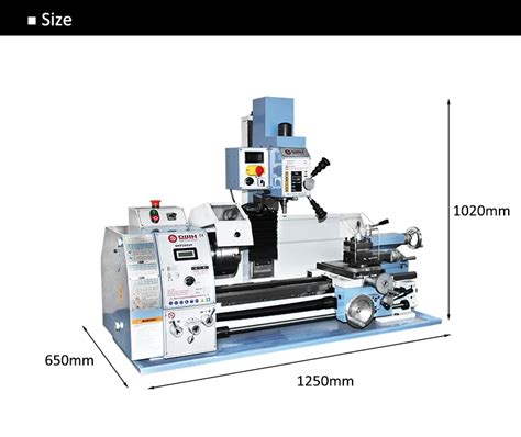 Mini Combo Lathe With Dro Lathe Drill Mill Bhp290vf Spindle Bore 38mm Ac Motor 1.1kw Inverter ...