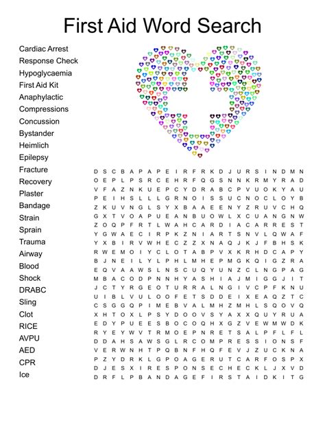 First Aid Word Search Printable