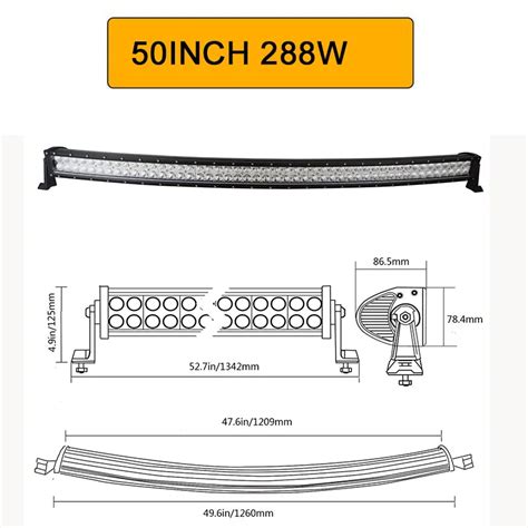 Curved Led Light Bar Combo Inch W W W W W