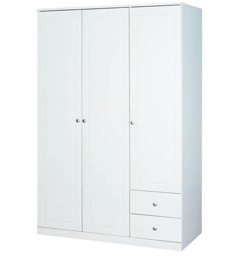 Armoire Marieka Tiroirs Portes Pin Massif Vernis Blanc