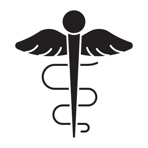 A healthcare symbol icon, solid design of caduceus 41030864 Vector Art ...