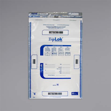 Controltek USA 585059 TripLok Clear 19 X 28 Tamper Evident Cash