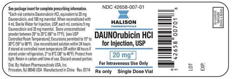 Daunorubicin - FDA prescribing information, side effects and uses