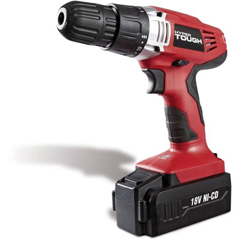 Hyper Tough 18v Cordless Drill 3 8 Inch Chuck Variable Speed With 1 2ah Nickel Cadmium